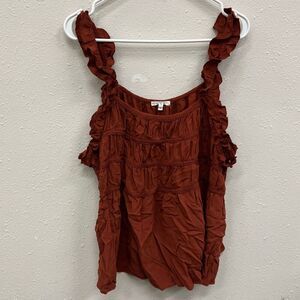 Maurice’s women’s Rust Orange Rayon feminine boho blouse 1X #144